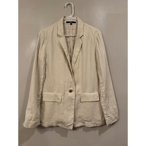 Quince Women's Relaxed 100%  Linen Blazer Jacket  Small Tan Beige Free Shipping